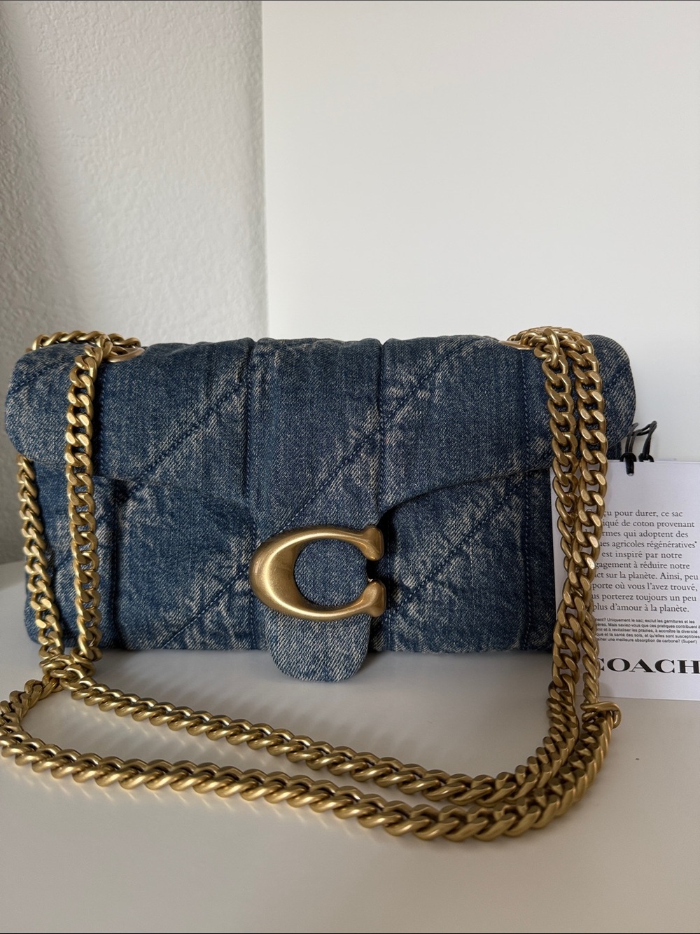 NWT 🌷Coach Soft Denim Tabby Convertible Shoulder Bag 26